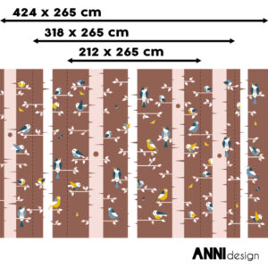 Kinderbehang Vogels terracotta bruin ANNIdesign 02