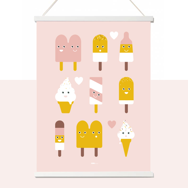 poster XL ijsjes oud roze ANNIdesign 02