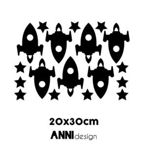 muursticker raket zwart ANNIdesign 02