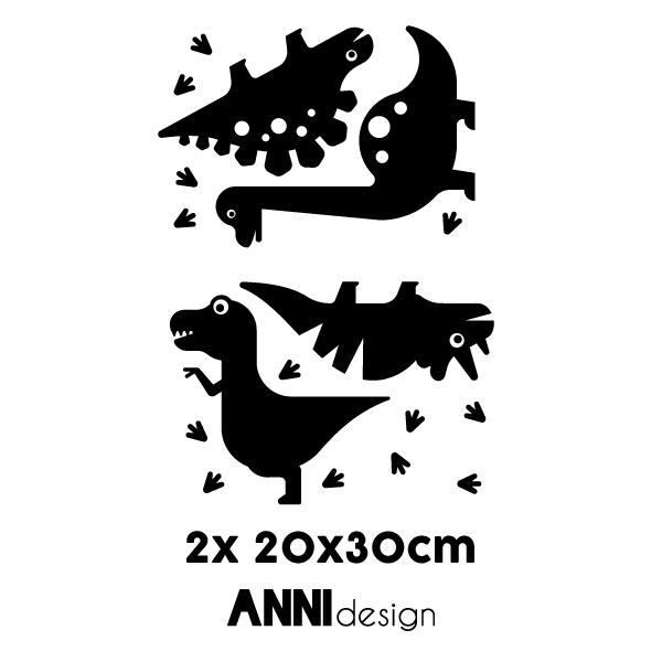 muursticker set Dino zwart ANNIdesign 02
