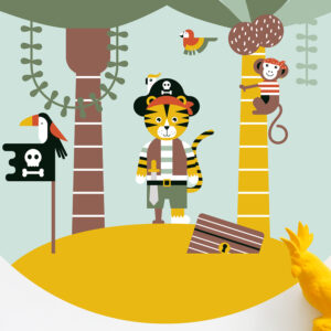 behangcirkel piraat tijger old green ANNIdesign 02