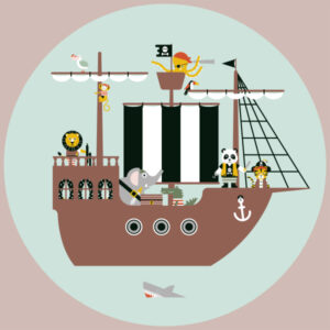 behangcirkel piraat piratenschip old green ANNIdesign 02