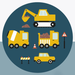 behangcirkel voertuigen on the road donker blauw ANNIdesign 02