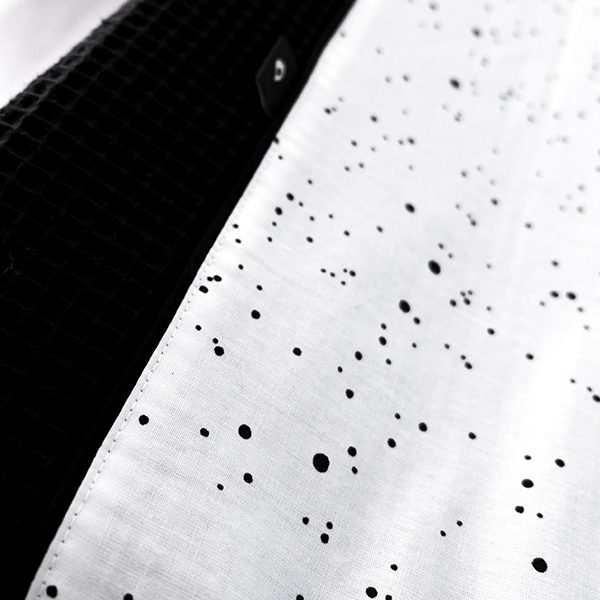 Aankleedkussenhoes Confetti Wafelstof zwart ANNIdesign 02