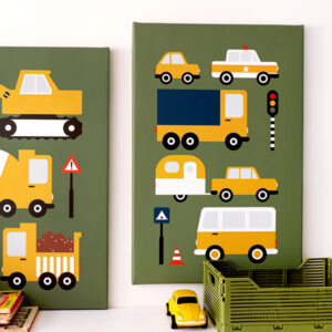 canvas on the road voertuigen olijf groen ANNIdesign