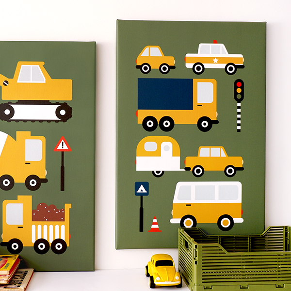 canvas on the road voertuigen olijf groen ANNIdesign