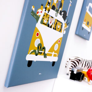 canvas schilderij safari 40x60 jeans blauw ANNIdesign 02