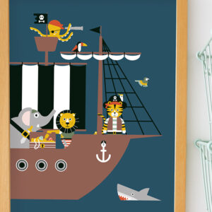 poster piratenschip donker blauw ANNIdesign 02