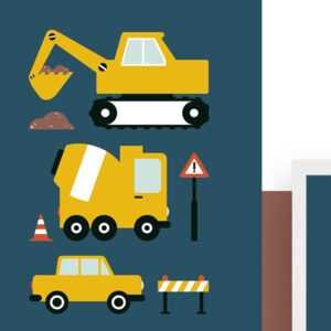 poster voertuigen on the road donker blauw ANNidesign 02