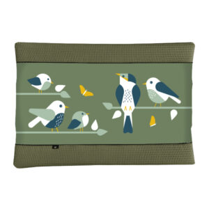 Aankleedkussenhoes Vogels olijf groen Wafelstof vintage groen ANNIdesign S01