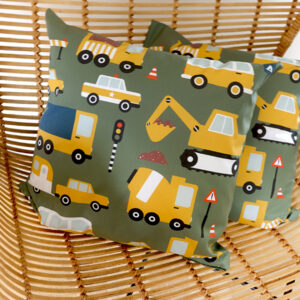 kussen kiepwagen on the road olijf groen ANNIdesign 02