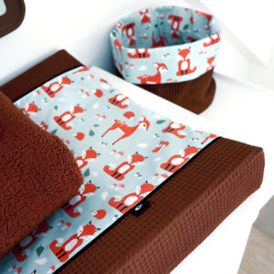 aankleedkussenhoes vos old green wafelstof donker bruin ANNIdesign 02