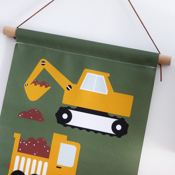 Textielposter On the road Graafmachine olijf groen ANNIdesign 02