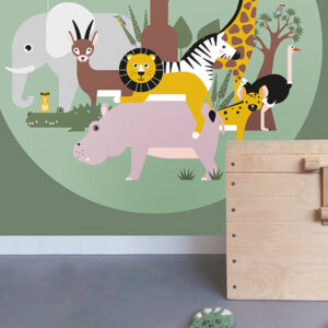 behangcirkel wildlife bleek groen ANNIdesign_02
