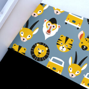 Ledikantdeken Safari jeans blauw wafelstof zwart ANNIdesign 02