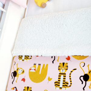 Teddydeken Jungle oud roze Teddy wit ANNIdesign 02