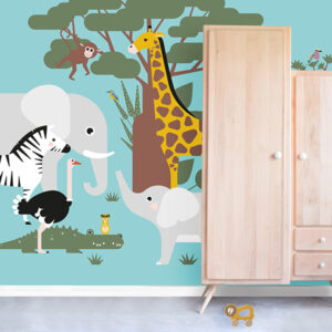 behang wildlife licht blauw ANNIdesign 01