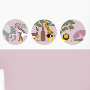 muurcirkel set wildlife lila paars ANNIdesign 02