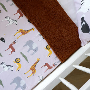 Teddydeken WildLife lila paars Teddy donker bruin ANNIdesign 02