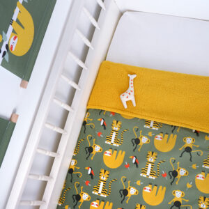 Teddydeken jungle olijf groen teddy oker geel ANNIdesign 01