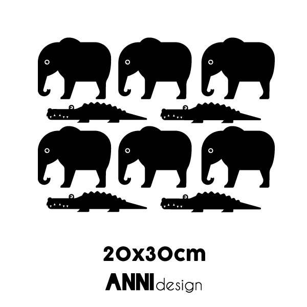 muurstickers A4 wildlife olifant en krokodil ANNIdesign 02