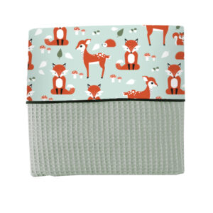Ledikantdeken Vos old green Wafelstof old green ANNIdesign S01